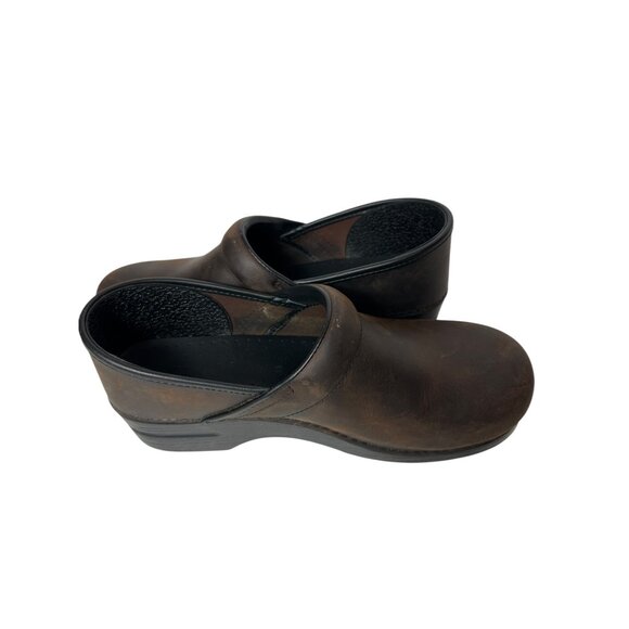 Dansko Professional Antique Brown/Black Leather Clogs Size 40 Brown 206-780202 - Picture 12 of 13